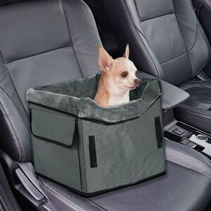 Portable Dog Car Seat for Small Dog Travel Bed Medium Gray